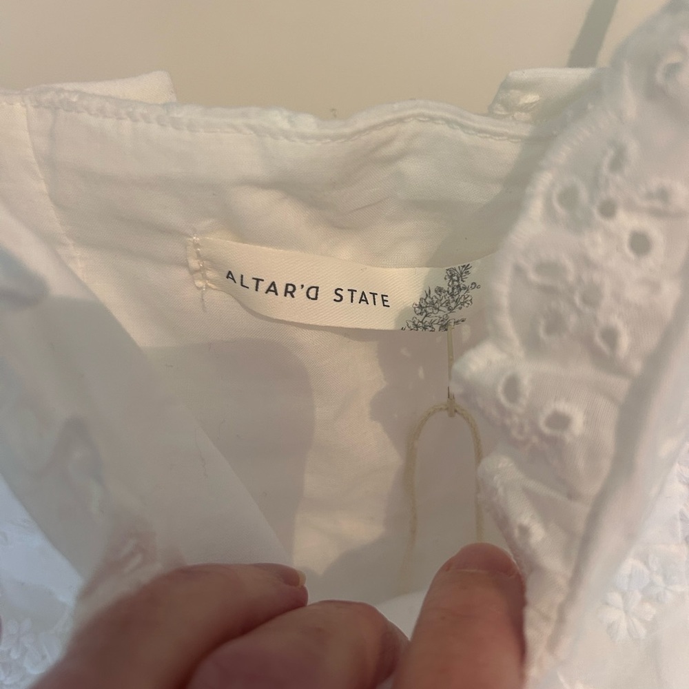 Altar’d State white eyelet embroidered mini dress - Picture 4 of 10